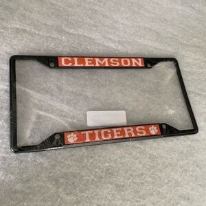 Clemson Tigers Black Metal License Plate Frame *New*